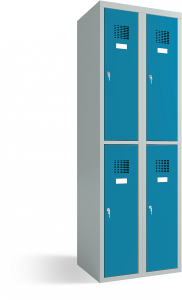 Garderobenschrank - 2 Abteile - 4 Fächer