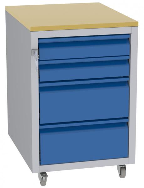 Werkstatttisch, Rollcontainer - 2 + 2 Schubladen - 675x450x555 mm (HxBxT) - Typ F
