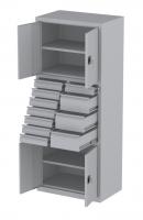 Werkstattschrank - 2 Fächer und 3 + 8 Schubladen - 1950x1000x500 mm (HxBxT) Werkstattschrank - 2 Fächer und 3 + 8 Schubladen - 1950x1000x500 mm (HxBxT)