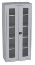 Büroschrank mit Plexiglastüren - 4 Einlegeböden - 1950x900x600 mm (HxBxT)