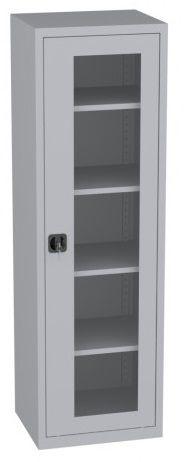 Büroschrank mit Plexiglastüren - 4 Einlegeböden - 1950x600x500 mm (HxBxT)