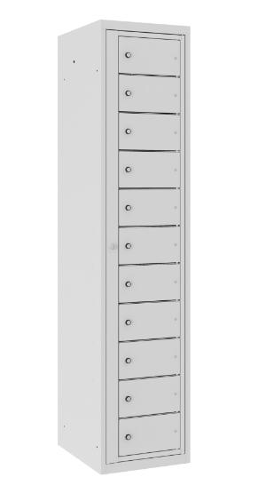 Wäschesammelschrank stehend - 1 Abteil - 11 Fächer - mit Zentralrahmen - 1800x400x500 mm (HxBxT)
