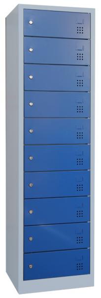 Laptopschrank mit Ladefunktion - 1 Abteil - 10 Fächer - 1800x500x500 mm (HxBxT)
