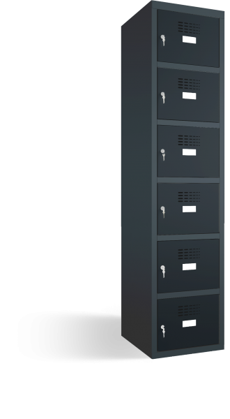 Wertfachschrank - 1 Abteil - 6 Fächer - Restposten - RAL 7016 anthrazitgrau