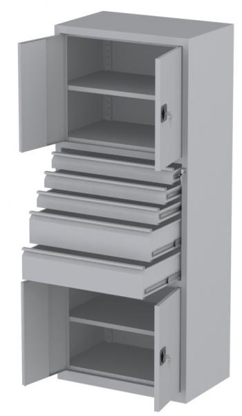 Werkstattschrank - 4 Fächer und 2 + 3 Schubladen - 1950x1000x500 mm (HxBxT)