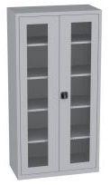 Büroschrank mit Plexiglastüren - 4 Einlegeböden - 1950x1000x400 mm (HxBxT)