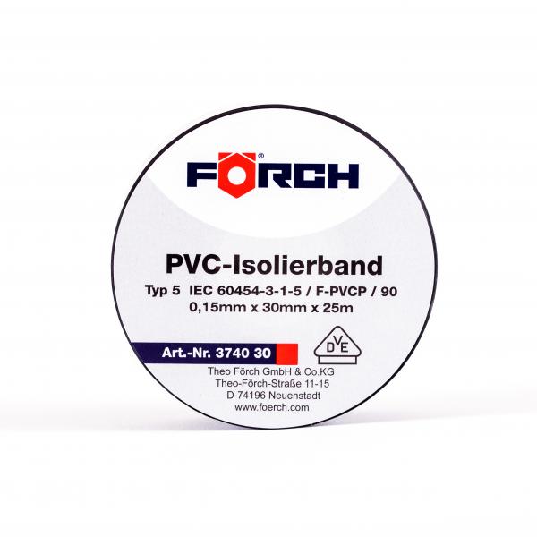 FÖRCH Isolierband PVC Klebeband Elektroniker 0,15mm x 30mm x 25m schwarz