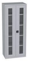 Büroschrank mit Plexiglastüren - 4 Einlegeböden - 1950x800x600 mm (HxBxT)
