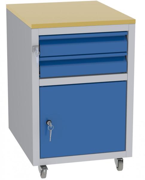 Werkstatttisch, Rollcontainer - 1 Fach + 2 Schubladen - 675x450x555 mm (HxBxT) - Typ C