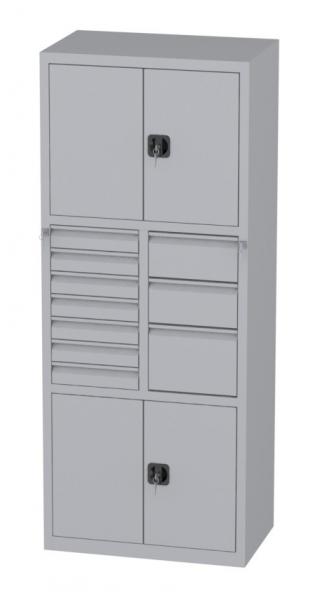 Werkstattschrank - 2 Fächer und 1 + 2 + 7 Schubladen - 1950x1000x500 mm (HxBxT)