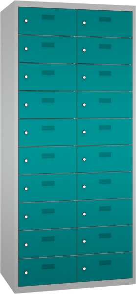Schließfach/Kantinenschrank - 2 Abteile - 20 Fächer - stehend - 1800x800x500 mm (HxBxT)