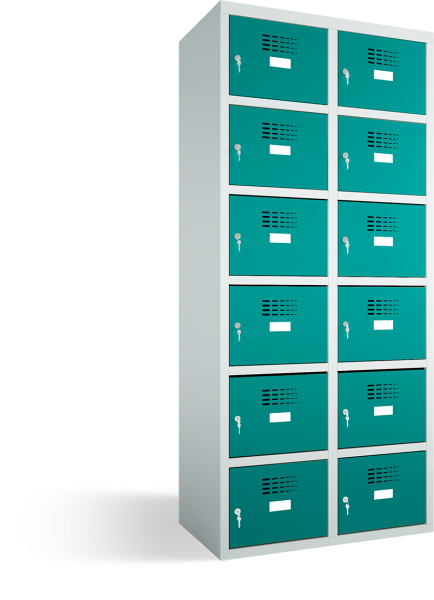 Wertfachschrank - 2 Abteile - 12 Fächer