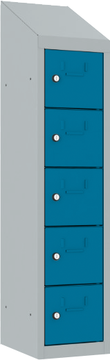 Schließfach/Kantinenschrank - 1 Abteil - 5 Fächer - hängend