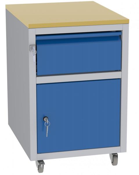 Werkstatttisch, Rollcontainer - 1 Fach + 1 Schublade - 675x450x555 mm (HxBxT) - Typ B