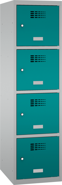 Schließfachschrank - 1 Abteil - 4 Fächer - for young pupils - 1450x400x500 mm (HxBxT)