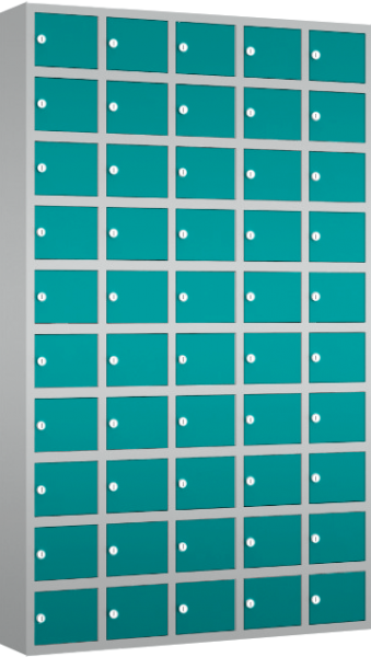 Wertfachschrank/ Handyschrank mini - stehend oder hängend - 5 Abteile - 50 Fächer