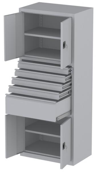 Werkstattschrank - 4 Fächer und 1 + 4 Schubladen - 1950x1000x500 mm (HxBxT)