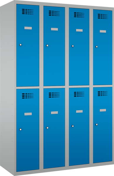 Garderobenschrank - 4 Abteile - 8 Fächer - for young people - 1450x1200x500 mm (HxBxT)