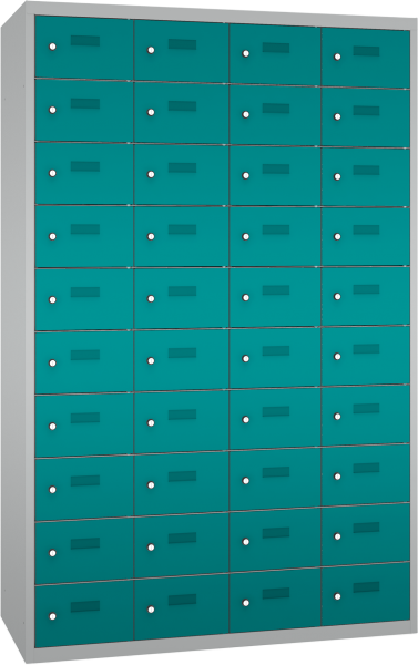 Schließfach/Kantinenschrank - 4 Abteile - 40 Fächer - stehend - 1800x1150x500 mm (HxBxT)