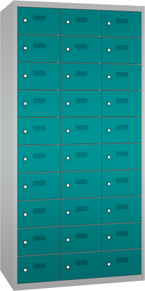 Schließfach/Kantinenschrank - 3 Abteile - 30 Fächer - stehend - 1800x875x500 mm (HxBxT)