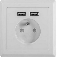 Schließfachschrank - 1 Abteil - 4 Fächer - mit Steckdose/USB