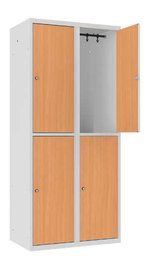Garderobenschrank - 2 Abteile - 4 Fächer - MDF Tür - 1800x800x500 mm (HxBxT)
