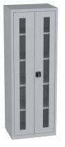 Büroschrank mit Plexiglastüren - 4 Einlegeböden - 1950x700x400 mm (HxBxT)
