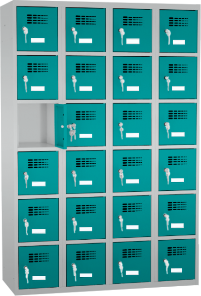 Wertfachschrank / Fächerschrank - 4 Abteile - 24 Fächer