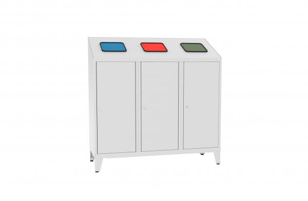 Metall-Recyclingbehälter - für 3 Entsorgungsbeutel - 1220x1200x450 mm (HxBxT)