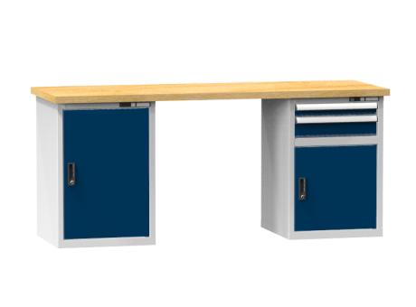 Arbeitstisch KOMBI 800 - 1 + 1 Schubladen, 2 Türen, 3 Fachböden