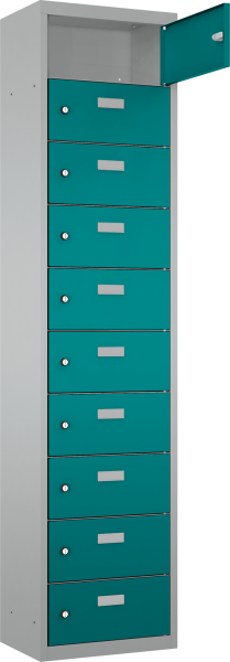 Schließfach/Kantinenschrank - 1 Abteil - 10 Fächer - stehend - 1800x425x300 mm (HxBxT)