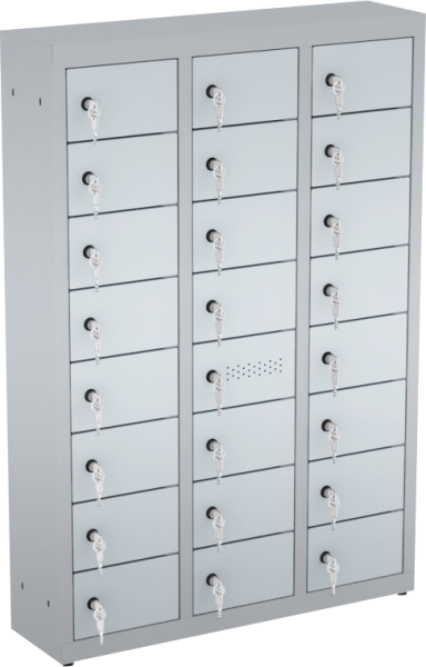 Wertfachschrank / Handyschrank - 3 Abteile - 24 Fächer