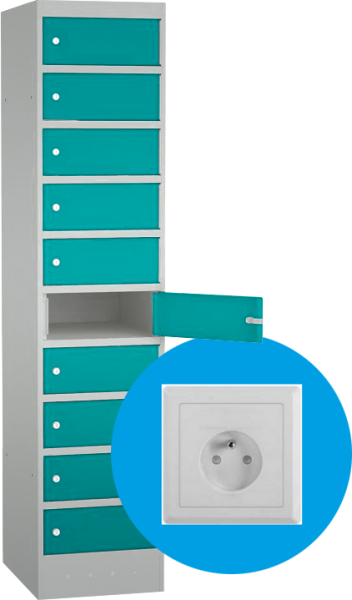 Notebookschrank / Laptopschrank - 1 Abteil - 10 Fächer - mit Ladefunktion